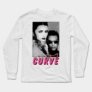 Curve • • • 90s Retro Aesthetic Design Long Sleeve T-Shirt